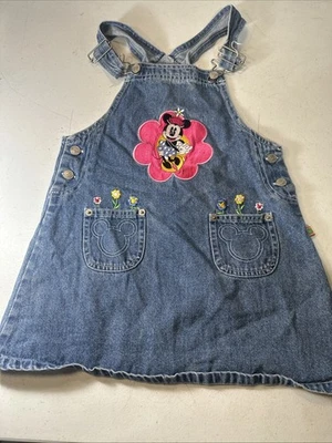 Vestido de mezclilla bordado de colección años 90 Y2K Disney Minnie Mouse para niñas 6x Foto 1 de 4