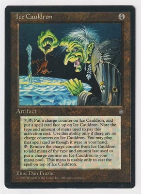 Dark Print Ice Cauldron MP Ice Age 1995 WOTC MTG Magic Misprint Vintage Rare! - Image 1 of 2