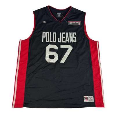 Vtg Y2K Polo Jeans Ralph Lauren Mens Basketball Jersey Active Wear Deadstock XL - Image 1 of 4