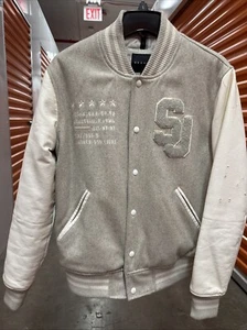 Sean John Men's Varsity Jacket In White & Gray Wool M Paris Tokyo - Picture 1 of 12