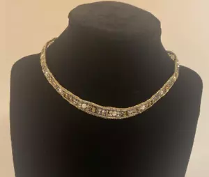 Slipada senza collo - perline impreziosite con cornice catena argento sterling .925 14" - Foto 1 di 9