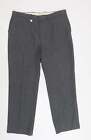 Stag Slax Mens Grey Dress Pants Trousers Size 36 L30 in Regular Hook & Loop