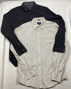 2 for 1! American Eagle Slim Fit Long Sleeve Button Up Shirt Men's Medium White - Picture 1 of 10