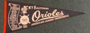 VINTAGE 1969 BALTIMORE ORIOLES AMERICAN LEAGUE CHAMPIONS BROOKS FRANK ROBINSON - Picture 1 of 4