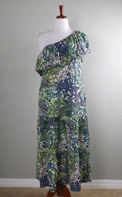 A.L.C. Vestido midi forrado con volantes florales de un hombro Janelle de $445 talla XL Foto 1 de 4