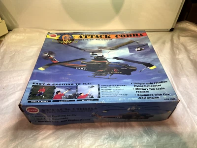 COX Attack Cobra Free Flight Helicopter Open Box Assembly started engine never r - Image 1 of 4