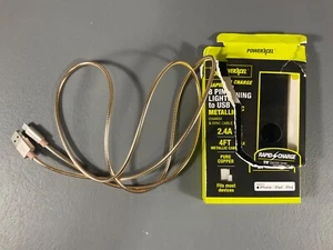 PowerXcel 4 Ft. Rapid Charge 8 Pin Connector to USB Metallic Charge & Sync READ - Zdjęcie 1 z 24