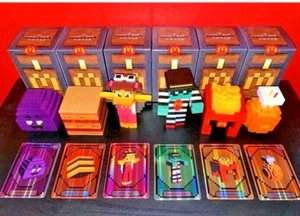 Rare! 2025 McDonald’s Adult MINECRAFT Toys Full Set of 6 Toys 6 Cards w Codes - Picture 1 of 2