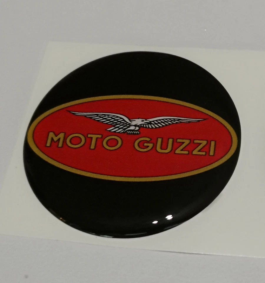 1 ADESIVO RESINATO MOTO GUZZI NERO ROSSO 60 MM 3D resinati DX