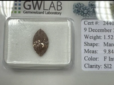 1.52ct Fancy Intense (AA) Orange Brown Natural Diamond with GWLAB Certification - Image 1 of 4