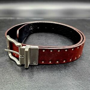 Vintage Ralph Lauren Reversible Black/Brown Leather Belt ~  39" L