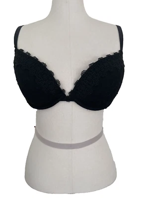 Sujetador La Perla 2 Talla 34D Negro UW Encaje Push Up LPD90564 Italia Correas Laterales Foto 1 de 4