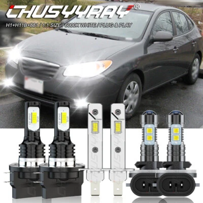 Faro alto/bajo + faros antiniebla blanco para Hyundai Elantra 2007 2008 2009 2010 Foto 1 de 4