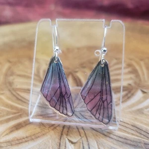 Delicate butterfly fairy wing earrings by KIZZY silver sparkly resin dainty - Picture 1 of 17