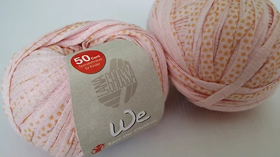 450 g We Lana Grossa Fb 301 rosa  100 % Baumwolle Bändchengarn Stricken Rest - Bild 1 von 3