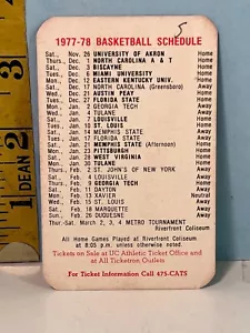 1977-78 University of Cincinnati Basketball Schedule WKRC Radio EX 🔥 - Picture 1 of 2