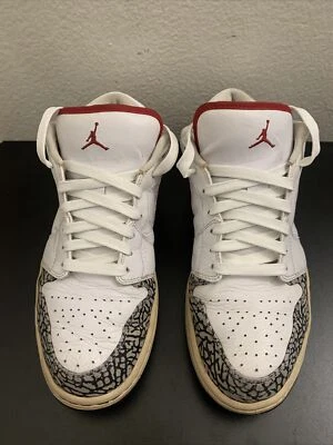 Air Jordan 1 Phat Low para hombre (talla 9,5) -[350571 161] - BLANCO ROJO CEMENTO 2008 Foto 1 de 4