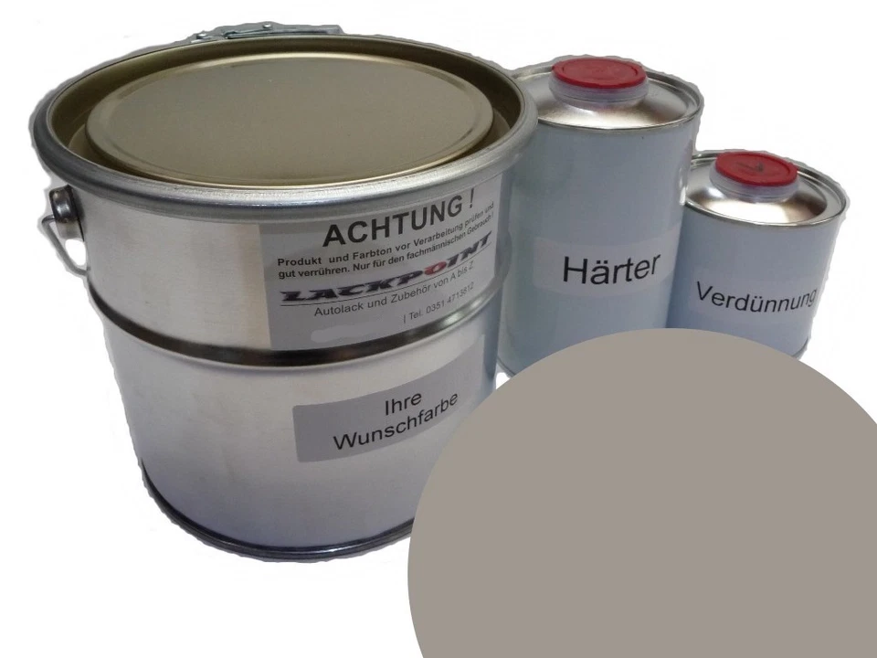 1,75 Liter Set 2K Autolack geeignet für VW L345 Lichtgrau Oldtimer Lackpoint Gr - Bild 1 von 1