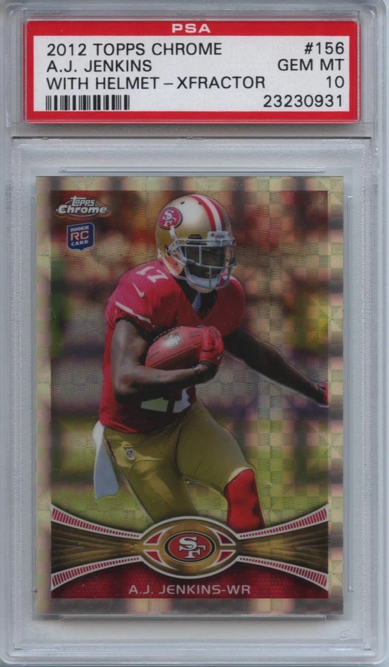 2012 Topps Chrome 156 AJ A.J. Jenkins Xfractor PSA 10 Gem mint RC 49ers - Image 1 of 1