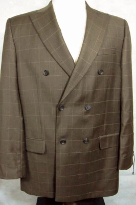 NUEVO Abrigo Deportivo Paul Fredrick Doble Pecho Marrón con Ventana Dorada Lana 42L Foto 1 de 4