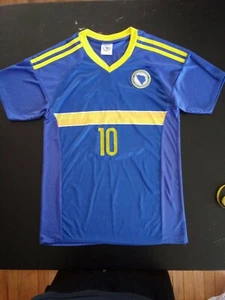 Bosnia 10 Pjanic Blue Yellow Soccer Jersey Shirt Small Medium  - Picture 1 of 8