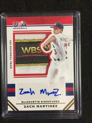 2017 USA  Stars & Stripes 15U Silhouette Zach Martinez 19/25 Auto #58 Jersey - Image 1 of 2