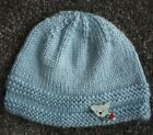 NEW Blue Baby Hat Dog Hand Knitted 6-12 m