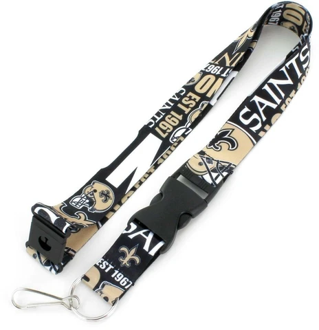 NFL New Orleans Saints Dynamic Clip On Keychain Lanyard -New Cover