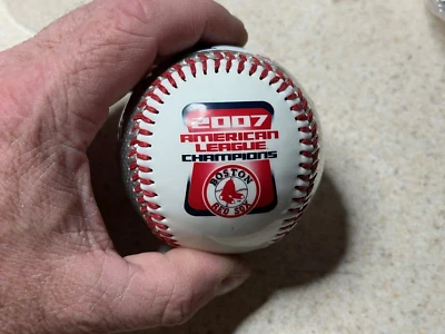 2007 Boston Red Sox AL American League Champions ball baseball white silver - Image 1 of 3