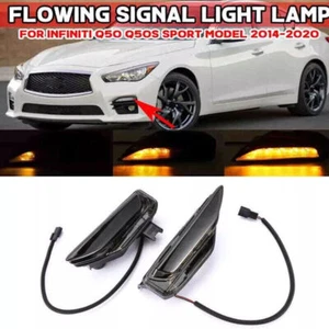 Fog Lamp LED Turn Signal Light For Infiniti Q50 Sport 2014-2019 Flowing Flashing - Picture 1 of 11