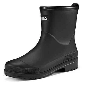HISEA Women's Rubber Rain Boots Waterproof Short Chelsea Boots Mud Work Wellies - Picture 1 of 48