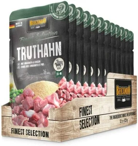 Belcando Frischebeutel 12x125g Truthahn mit Amaranth&Erbsen Nassfutter für Hunde - Bild 1 von 3