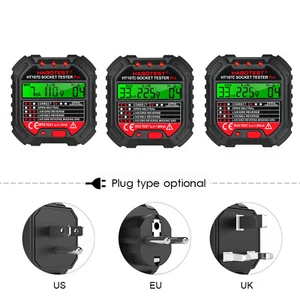 Black Outlets Tester 6LED LIGHT RCD/GFCI Tests Circuit Flames Retardant ABS X4M7 - Picture 1 of 13