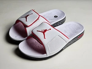 Jordan Hydro III Retro Men's Slides White/University Red/Black 854556-103 - Picture 1 of 7