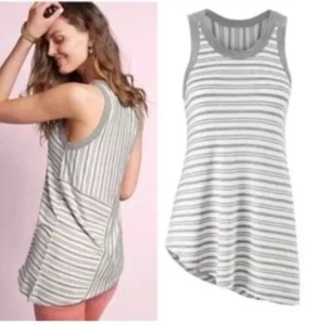 CABI Stripe Side Out Asymmetrical Tank Top Women's Size M Flowy Style #5394 - Picture 1 of 5