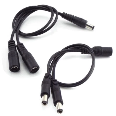 DC Power Splitter Cable Cord Adapter Female  Male CCTV Camera DVR LED strip - Image 1 of 4