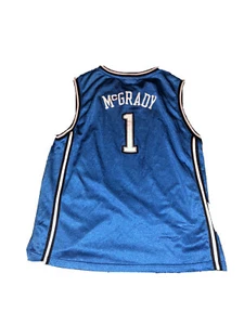 Rare VTG NBA Reebok Orlando Magic Tracy McGrady 1 Blue Silver Jersey Youth XL - Picture 1 of 7