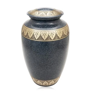 Blue and Gold Large Adult Cremation Urn for Human Ashes - Picture 1 of 2