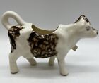 Ceramic Spotted Cow Creamer White w/Dark Brown Spots In A Sponge ware Design