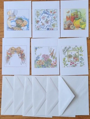 Vintage New Liz Schreiner Greeting Cards (6) Floral Nature Bird Garden envelopes - Image 1 of 4