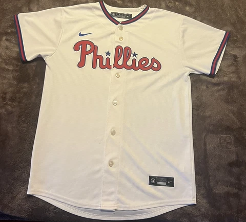 Youth large Nike Bryce Harper Phillies Cream Jersey Cover