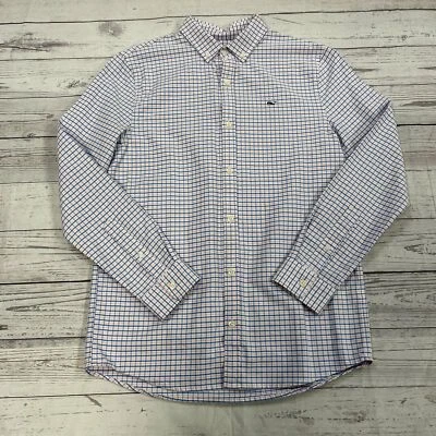 Camisa Vineyard Vines Belle Haven Azul Rosa Cuadros Oxford Ballena Niños Talla Grande 16 Foto 1 de 4
