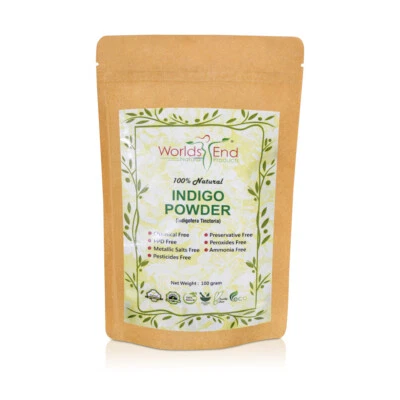 WORLDS END NATURAL PRODUCTS Wholesale Natural 100% Pure Indigo Hair Dye Powder, Bulk Indigofera Tinctoria