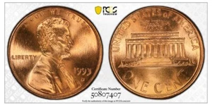 1993-D 1C RD Lincoln Memorial One Cent PCGS MS69RD 50807407 - Picture 1 of 1
