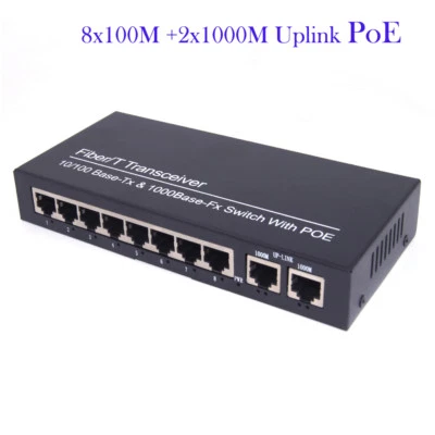 POE Switch 8 ports 100Mbps POE and 2x1000M Uplink for POE IP Camera IEEE 802.3af - Image 1 of 4