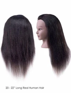 Afro American Cosmetology Mannequin Head Hairdresser Training 100% Real Hair - Picture 1 of 5