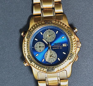 Seiko Quartz Chronograph Sports 150 7T32-6009 Men's Luxury Watch. - Picture 1 of 5
