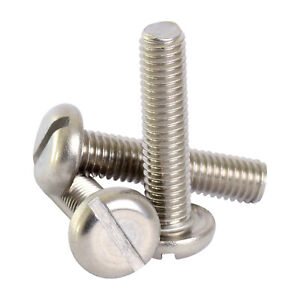 M2 M2.5 M3 M4 M5 M6 SLOTTED PAN HEAD MACHINE SCREWS SLOT BOLTS STAINLESS STEEL