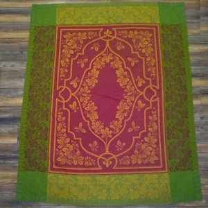 Williams Sonoma Jacquard Tuscan Laurel Leaf Cotton Linen Tablecloth 66x82 Russia - Picture 1 of 7