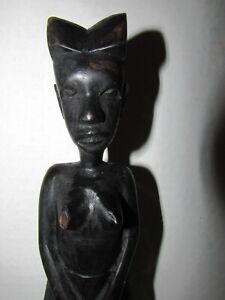 ANTIQUE VINTAGE HAND CARVED WOODEN AFRICAN FIGURE STATUE SCULPTURE FOLK ART #2